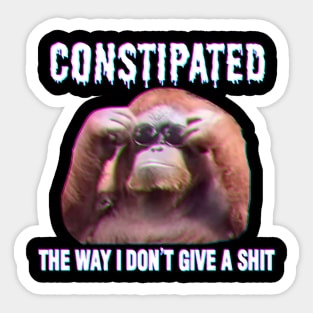 CONSTIPATED Orangutan with Sunglasses Sticker